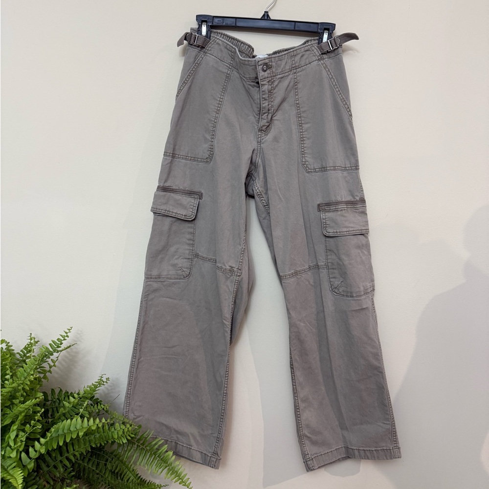 Hollister Low Baggy Cargo Wide Leg Pants in Gray 10R